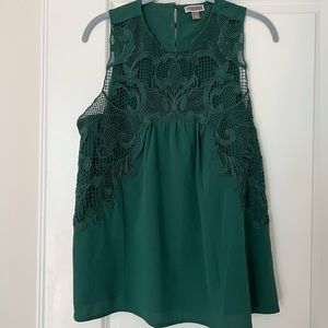 Emerald green lace detailed top